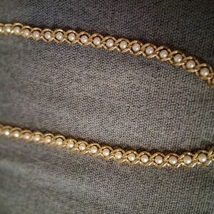 Monet Gold and Cream Necklace with Intricate Design